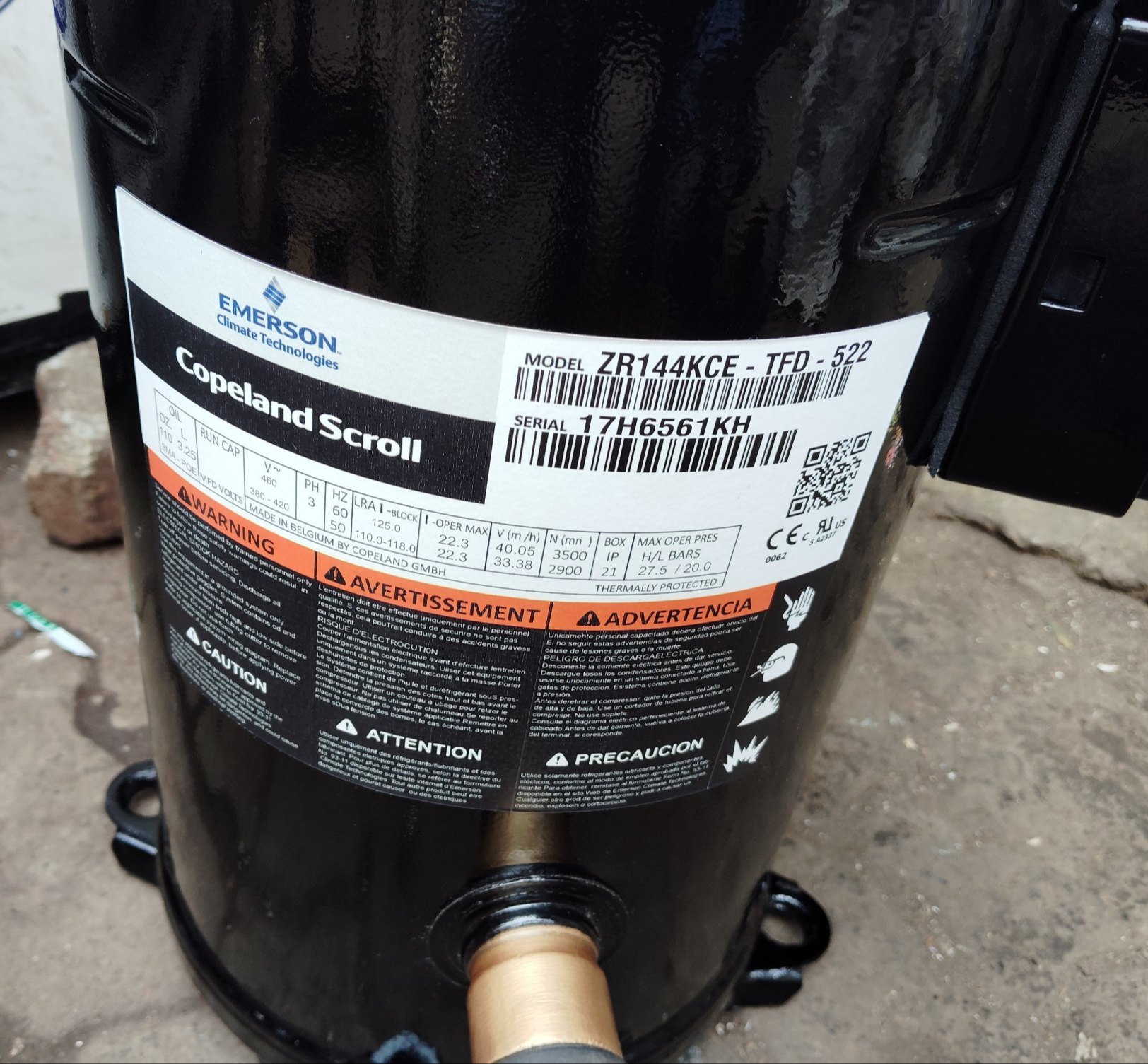 Copeland ZR144KC Scroll Compressor for Commercial Air Conditioning